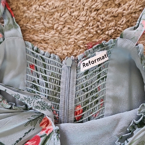 Reformation Nikita Midi Dress In Leona Floral Blue - Picture 8 of 12